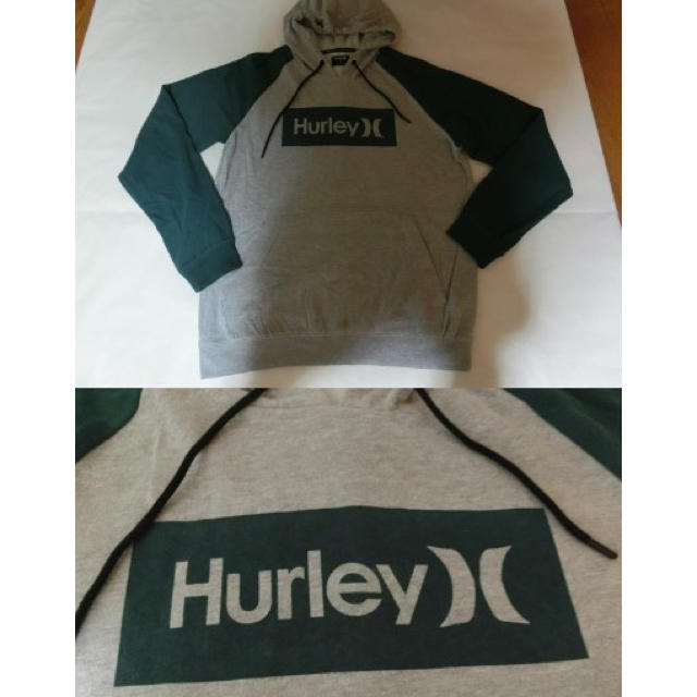 Hurley(ハーレー)のUSA購入【HURLEY】プルオーバーパーカーUS L 灰緑 メンズのトップス(パーカー)の商品写真