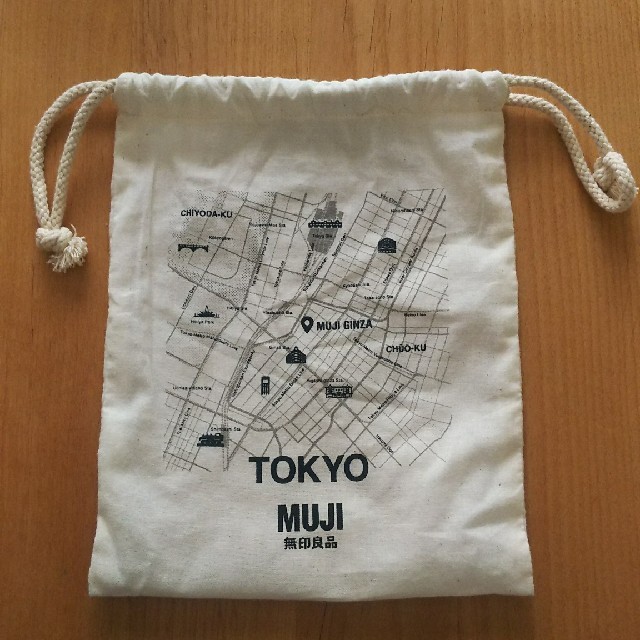 MUJI (無印良品)(ムジルシリョウヒン)の無印 巾着 巾着袋 銀座  レディースのファッション小物(ポーチ)の商品写真