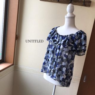 アンタイトル(UNTITLED)のUNTITLED ブラウス プルオーバー  ブルー系 Mサイズ 試着のみ(シャツ/ブラウス(半袖/袖なし))