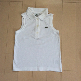 ラコステ(LACOSTE)の 130 ポロシャツ 白 ノースリーブ(Tシャツ/カットソー)