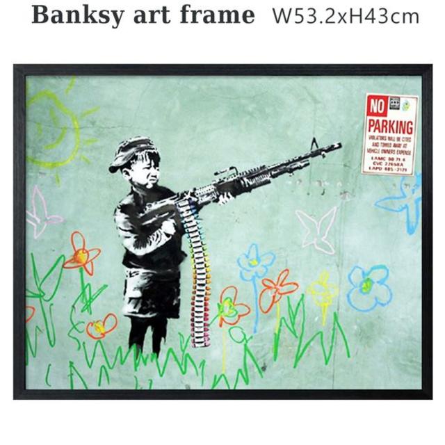 バンクシー アートフレーム (ノーパーキング) Banksy ポスター 有名作品 エンタメ/ホビーの美術品/アンティーク(絵画/タペストリー)の商品写真