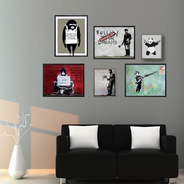 バンクシー アートフレーム (ノーパーキング) Banksy ポスター 有名作品 エンタメ/ホビーの美術品/アンティーク(絵画/タペストリー)の商品写真