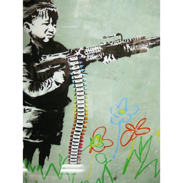 バンクシー アートフレーム (ノーパーキング) Banksy ポスター 有名作品 エンタメ/ホビーの美術品/アンティーク(絵画/タペストリー)の商品写真