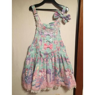 アンジェリックプリティー(Angelic Pretty)のWrapping Hearts サロペットセット(サロペット/オーバーオール)