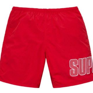 シュプリーム(Supreme)のM supreme Logo Appliqué Water Short Red(水着)