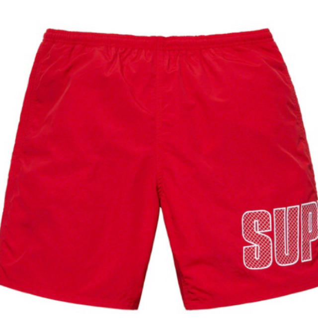 L supreme Logo Appliqué Water Short Red