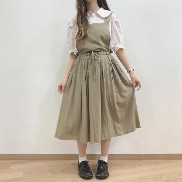【新品未使用】noa flare jumper skirt ワンピース カーキ 1