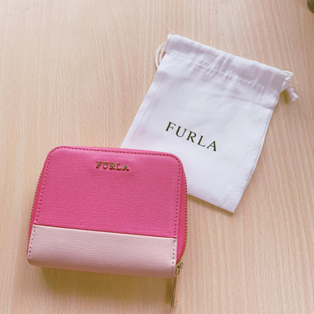 FURLA☆二つ折り☆ミニ財布☆バイカラー☆ピンク