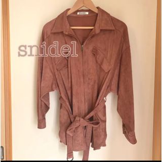 スナイデル(SNIDEL)の春に！美品 アウター オーバーサイズスエードブルゾンsnidelピンクベージュ(ブルゾン)