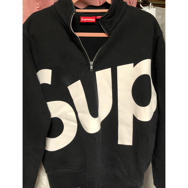 supreme 15AW ビックロゴ　ハーフジッププルオーバー