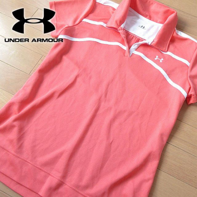 UNDER ARMOUR(アンダーアーマー)の超美品 XL アンダーアーマー レディース 半袖ポロシャツ コーラル レディースのトップス(ポロシャツ)の商品写真