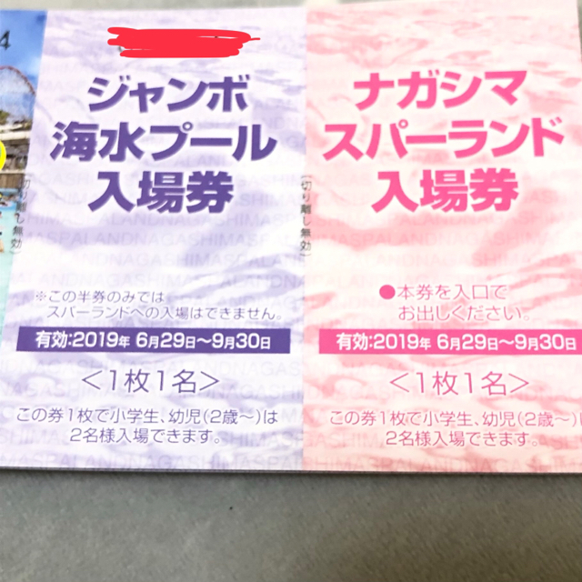 【べっかむ17様専用】ナガシマスパーランド ジャンボ海水プール  チケットの施設利用券(プール)の商品写真