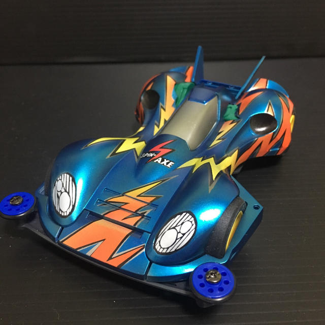 最安挑戦! スピンアックス ミニ四駆 メタリック風塗装 確認用 全塗装完成品 自動車