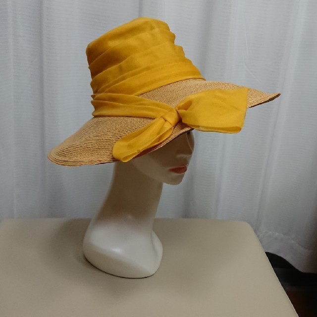 CA4LA(カシラ)のつやつや様専用 vintage hat ヴィンテージ イエロー ハット レディースの帽子(ハット)の商品写真