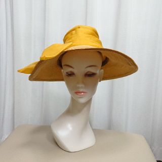 カシラ(CA4LA)のつやつや様専用 vintage hat ヴィンテージ イエロー ハット(ハット)