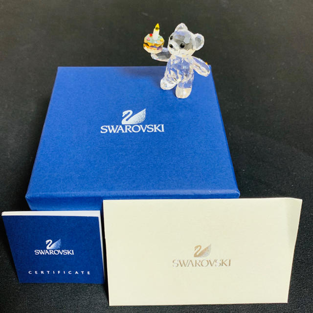 【美品】Swarovski スワロフスキー  クリスベア ケーキ 置物