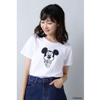 ナチュラルビューティーベーシック(NATURAL BEAUTY BASIC)のnatural beauty basic ミッキー Tシャツ(Tシャツ(半袖/袖なし))