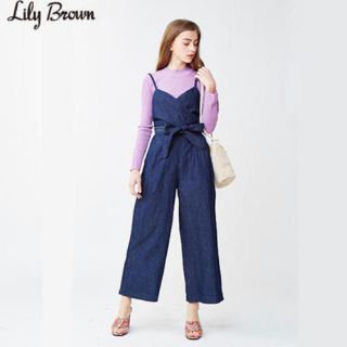 リリーブラウン(Lily Brown)のlilybrown デニムオールインワン(サロペット/オーバーオール)