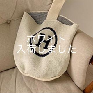 ザラ(ZARA)の Hロゴニットバック ベージュラスト1点〜大人気〜(トートバッグ)