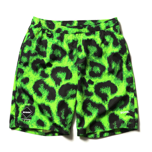 F.C.R.B.(エフシーアールビー)の19aw FCRB  PRACTICE SHORTS GREEN LEOPARD メンズのパンツ(ショートパンツ)の商品写真