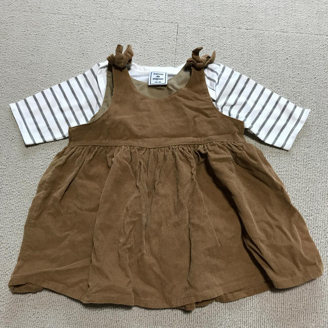 しまむら(シマムラ)のしまむら コーデュロイ トップス スカート セット キッズ/ベビー/マタニティのベビー服(~85cm)(ワンピース)の商品写真