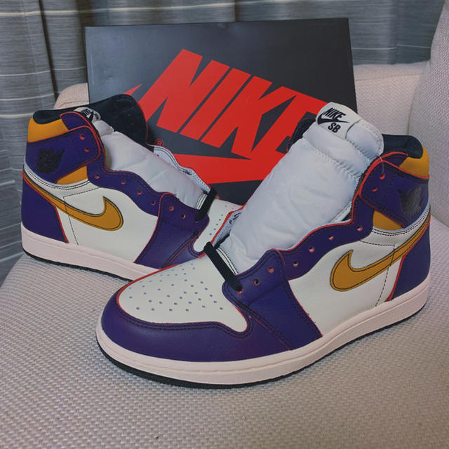 人気提案 NIKE - AJ1 LA to CHICAGO レイカーズ 27.5 SNKRS購入