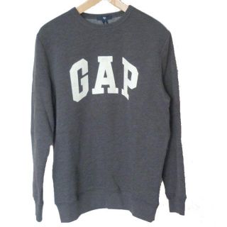 ギャップ(GAP)の新品タグ付き◆(Ｓ)GAPダークグレーロゴ裏起毛トレーナー(スウェット)