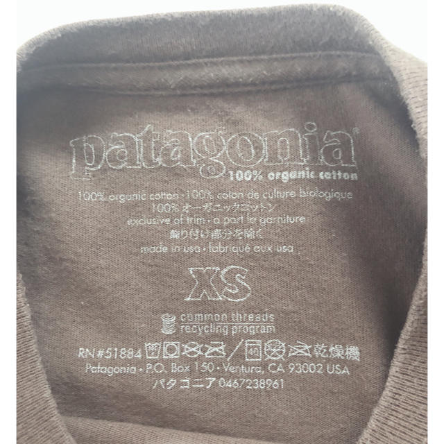 patagonia(パタゴニア)の【パタゴニア】Tシャツ XS 茶色 ブラウン メンズ ロゴTシャツ メンズのトップス(Tシャツ/カットソー(半袖/袖なし))の商品写真