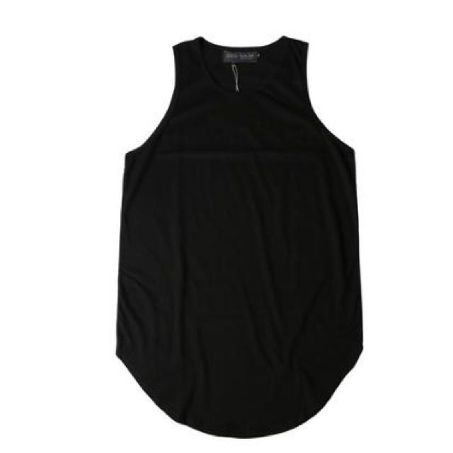 メンズ タンクトップ 無地 レイヤード サイズオーバー 黒 インナー メンズのトップス(Tシャツ/カットソー(半袖/袖なし))の商品写真