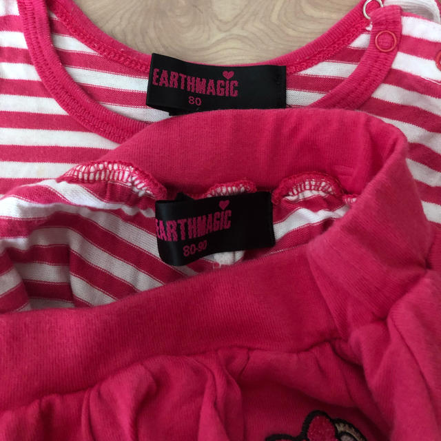 EARTHMAGIC(アースマジック)のアースセットアップ♡80.90㎝ キッズ/ベビー/マタニティのキッズ服女の子用(90cm~)(Tシャツ/カットソー)の商品写真