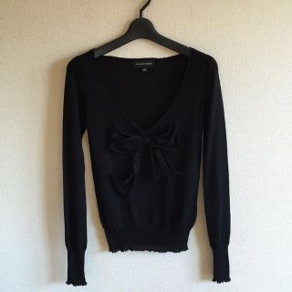 ジルスチュアート(JILLSTUART)のジル♡黒いリボンのニットカット(カットソー(長袖/七分))