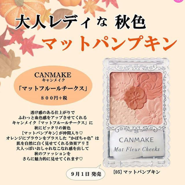 Canmake キャンメイクcanmake マットフルールチークスマットパンプキン05の通販 By ちょこちゃんshop キャンメイクならラクマ