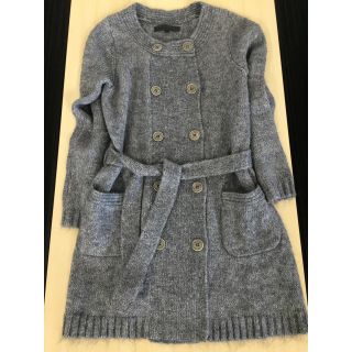 ザラ(ZARA)のラメ入りロングカーディガン ダブルボタン  ウール混(ニット/セーター)