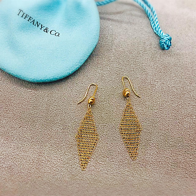 Tiffany & Co.(ティファニー)の【小春様】Tiffany K18YG エルサ ペレッティ メッシュ ピアス レディースのアクセサリー(ピアス)の商品写真