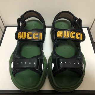 グッチ(Gucci)の正規品 GUCCI レザー メッシュ サンダル/ラバー グッチ(サンダル)