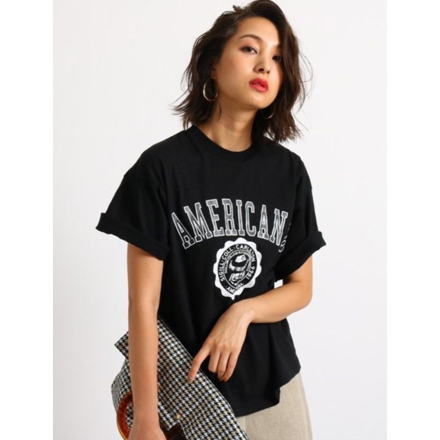 Americana カレッジTシャツ◆ブラック