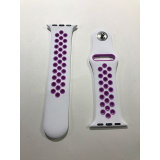 applewatch 38mm40mm ホワイトパープル(ラバーベルト)