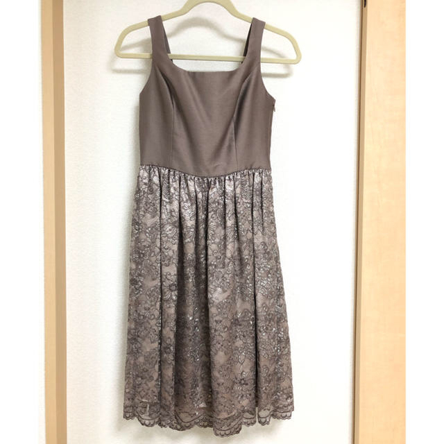ワンピース ドレス ブラウン レディースのフォーマル/ドレス(ミディアムドレス)の商品写真