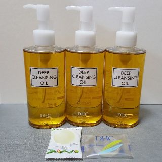 ディーエイチシー(DHC)のDHC★薬用ディープ クレンジングオイル（L）200mL　3本セット サンプル付(クレンジング/メイク落とし)