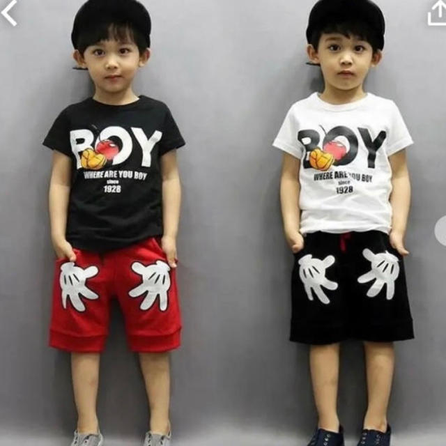 ミッキー セットアップ  Tシャツ 半パン キッズ/ベビー/マタニティのキッズ服男の子用(90cm~)(Tシャツ/カットソー)の商品写真