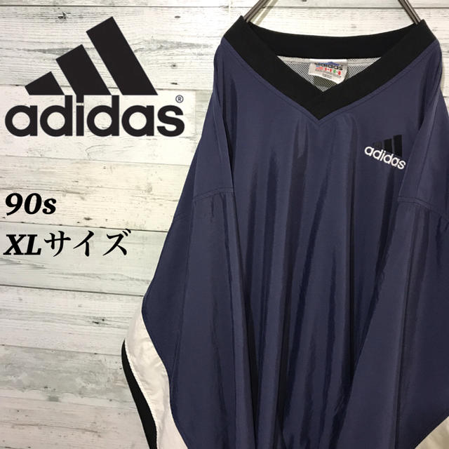 90s adidas アディダス ビッグサイズ ゲームシャツ ナイロンジャケット