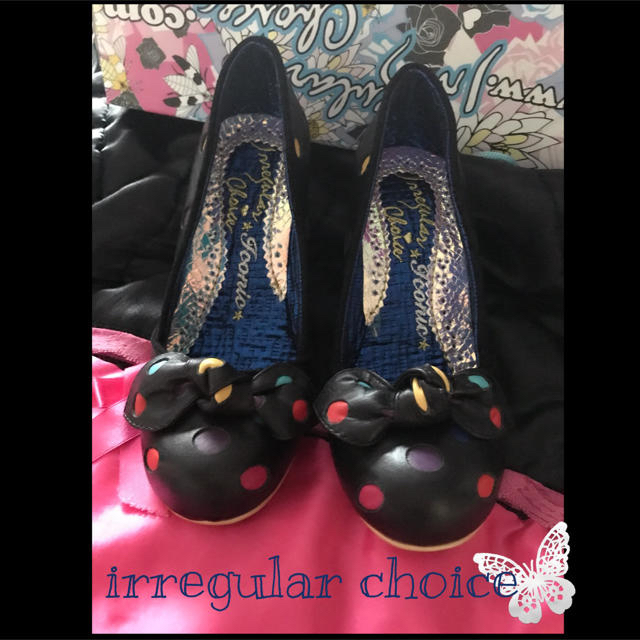 sale!新品Box入☆IrregularChoice☆リボンドッドパンプス36 レディースの靴/シューズ(ハイヒール/パンプス)の商品写真