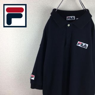 フィラ(FILA)のFILA ポロシャツ  ワンポイントロゴ 半袖 ブラック(ポロシャツ)