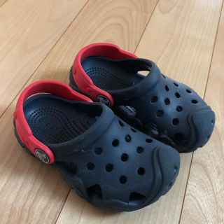 クロックス(crocs)のクロックス キッズ C7 15cm ブルー(サンダル)