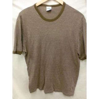 オールドネイビー(Old Navy)の匿名即日発可！OLD NAVYリンガーTシャツブラウンUSAブランドシンプルL(Tシャツ/カットソー(半袖/袖なし))