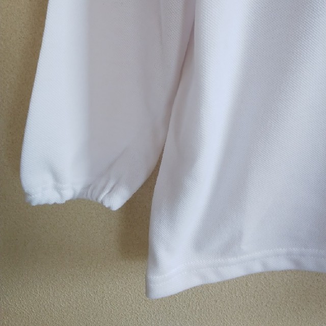 ベルメゾン(ベルメゾン)のベルメゾン白長袖ポロシャツ キッズ/ベビー/マタニティのキッズ服女の子用(90cm~)(Tシャツ/カットソー)の商品写真