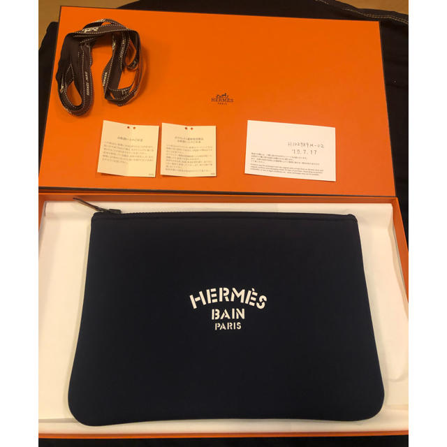 HERMÈS NEOBAIN エルメス ネオバン フラットポーチ PM ネイビー - ポーチ
