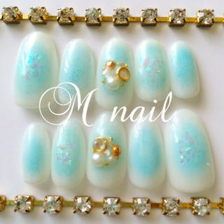 ❇︎現品❇︎チークnail Blue♡ コスメ/美容のネイル(つけ爪/ネイルチップ)の商品写真