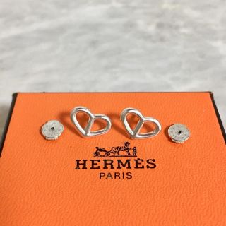 Hermes - 正規品 エルメス ピアス ハート シェーヌダンクル シルバー