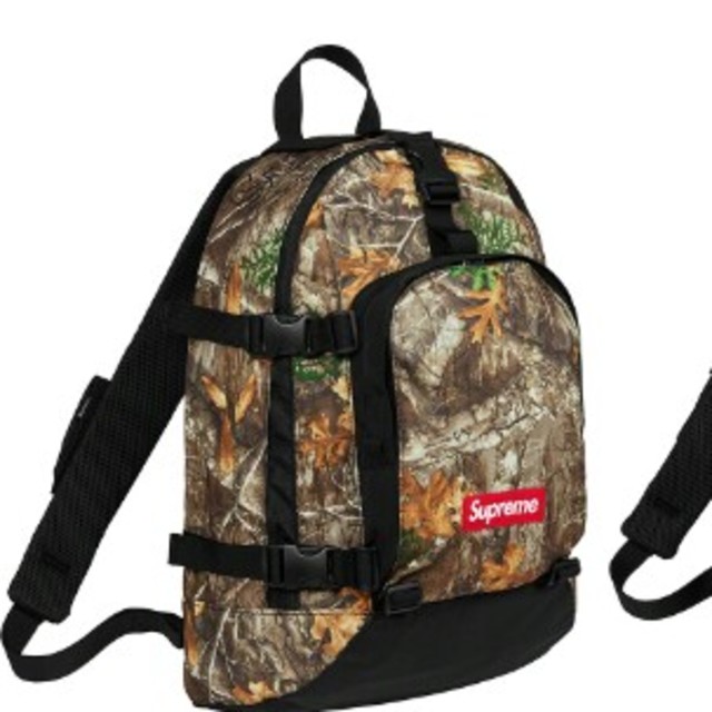 Supreme backpack  カモ 木の葉柄